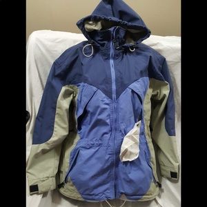 Obermeyer Blue Snow Coat Ski Jacket multi pockets!